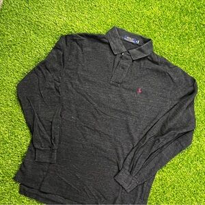 Polo‎ Ralph Lauren Men’s Long Sleeve Sz M Black Heather Charcoal Made in Vietnam
